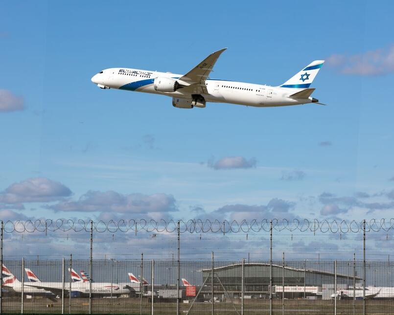 El Al plane taking off from Heathrow Airport