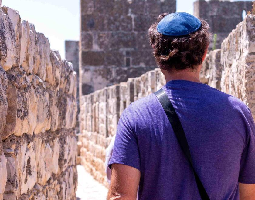 A Jewish student during Upbringing trip to Israel